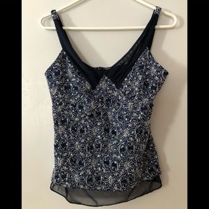 Sparkly blue and white top  size M